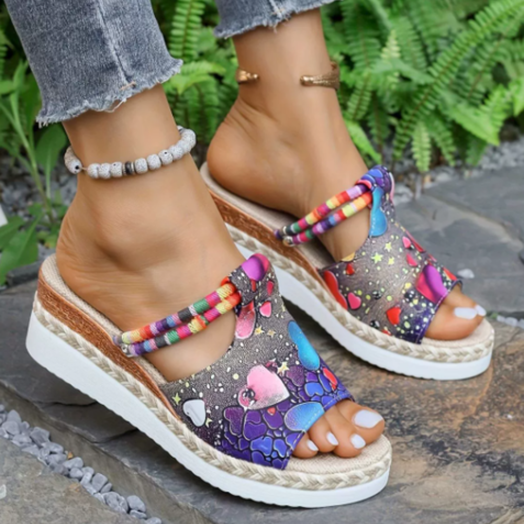 FREYJA™ - Stilfulla & Färgglada Kilklackssandaler