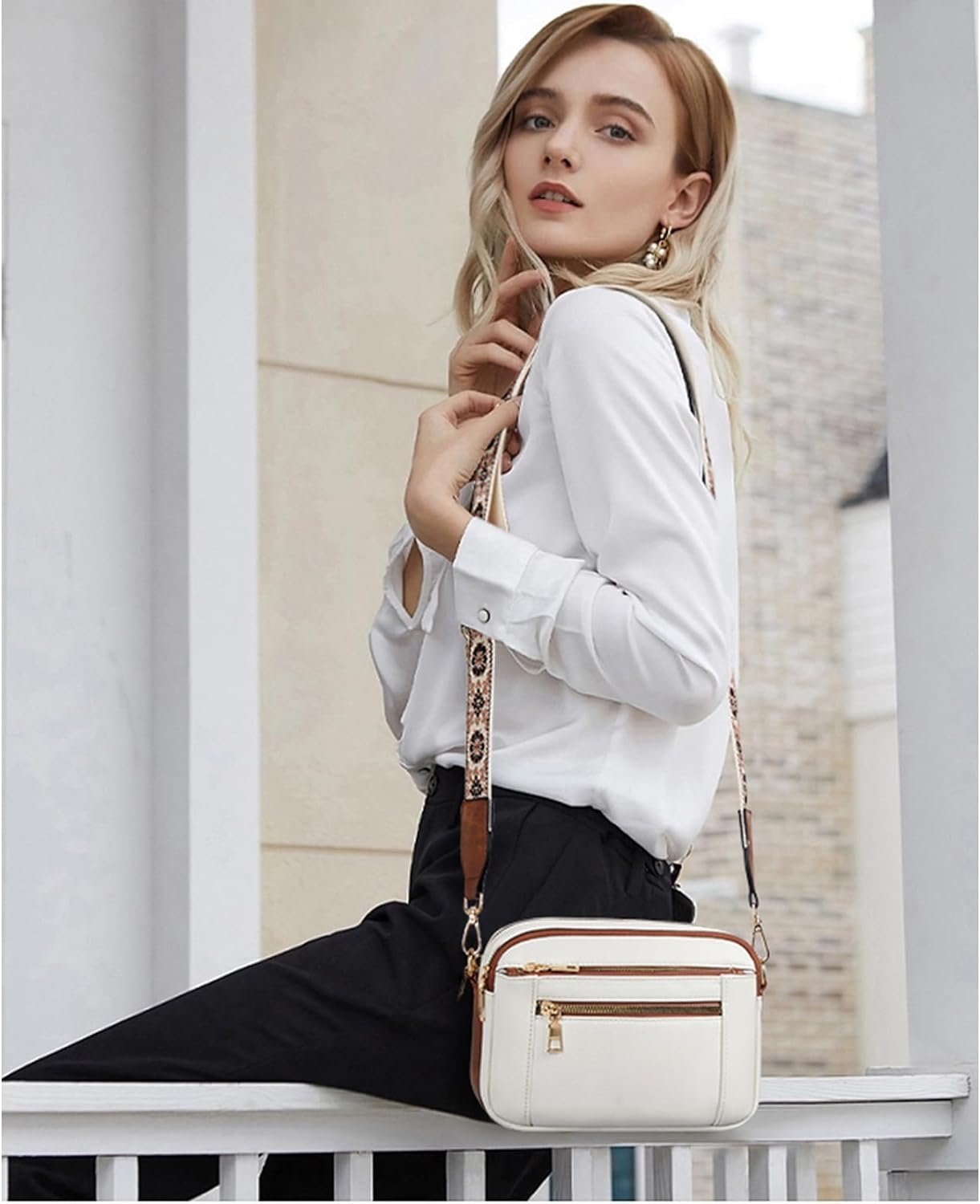 Erikka | Elegant crossbody-väska med mönstrad justerbar rem