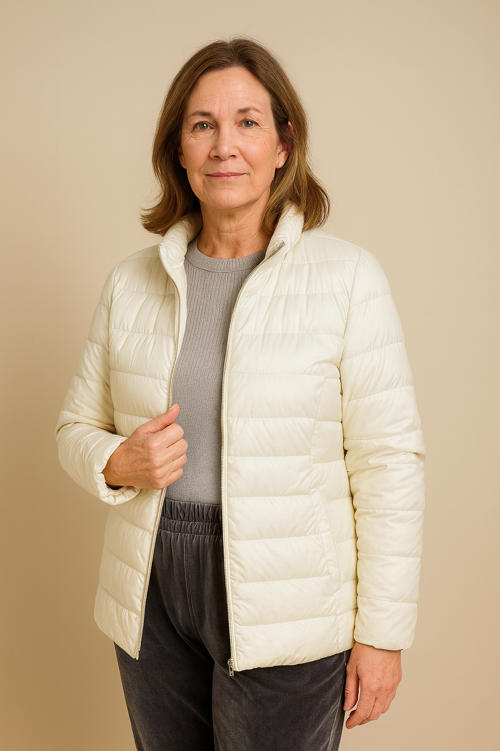 Aurora - Ny Ultralätt Jacka med Vita Ankfjädrar