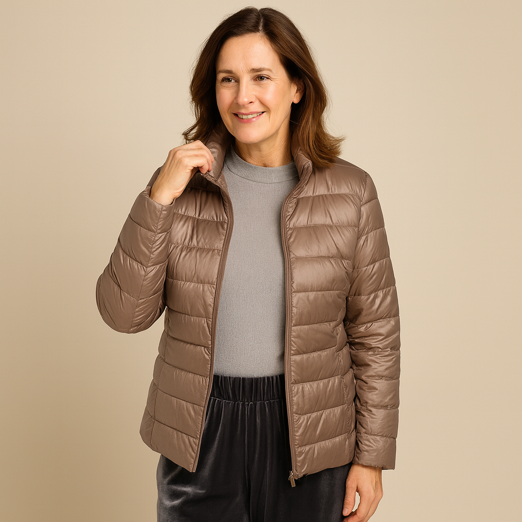 Aurora - Ny Ultralätt Jacka med Vita Ankfjädrar