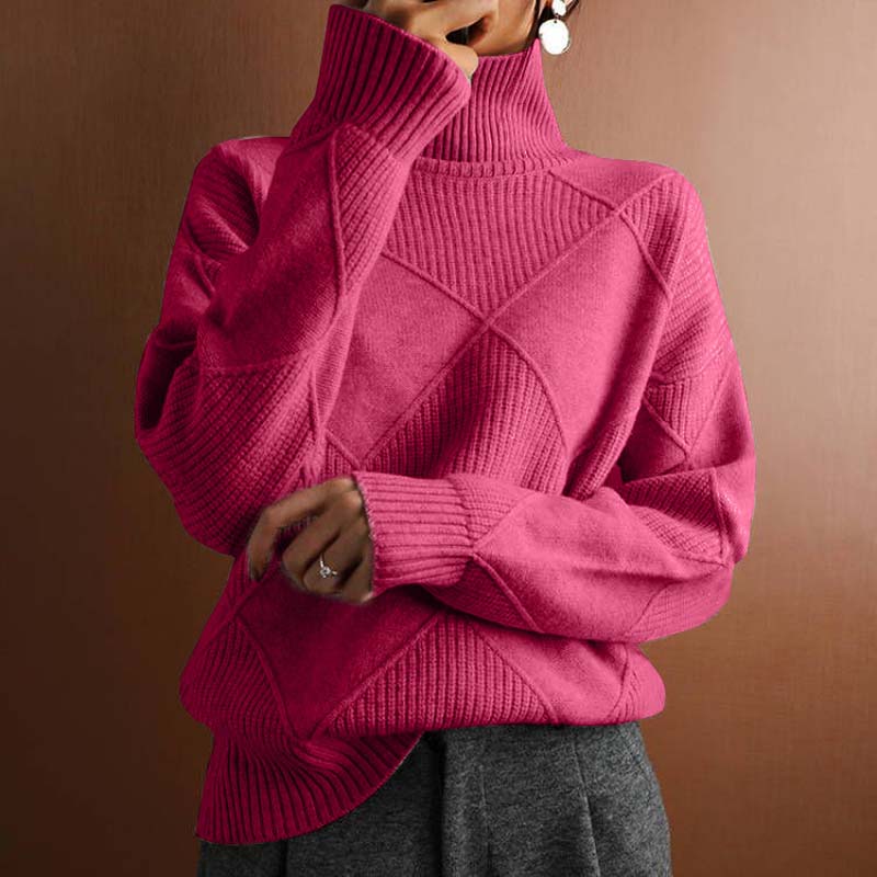REMMY | Tekstureret Turtleneck Strik Sweater