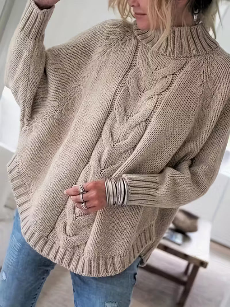 Pamella - Kabelstrikket Oversized Sweater
