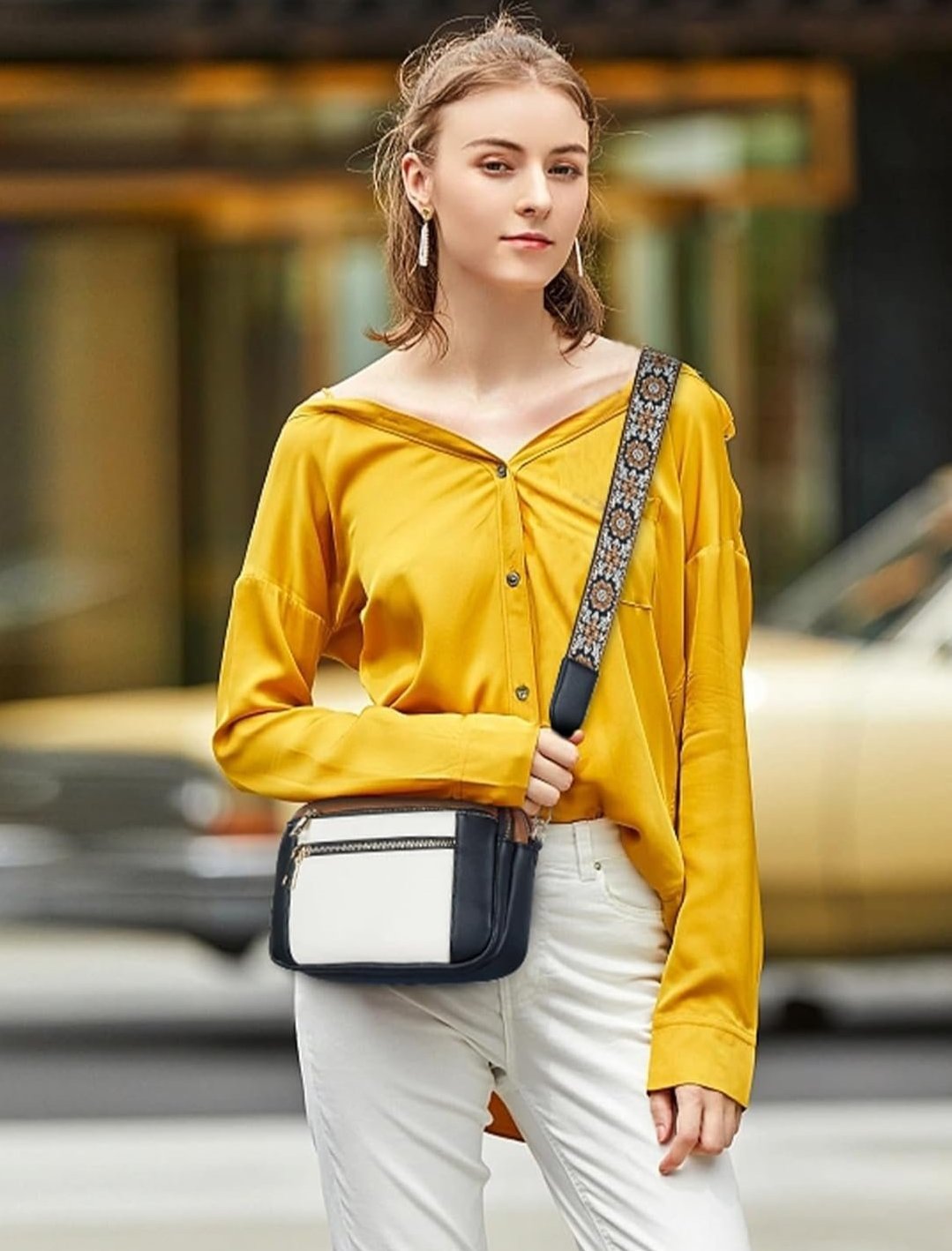 Erikka | Elegant crossbody-väska med mönstrad justerbar rem