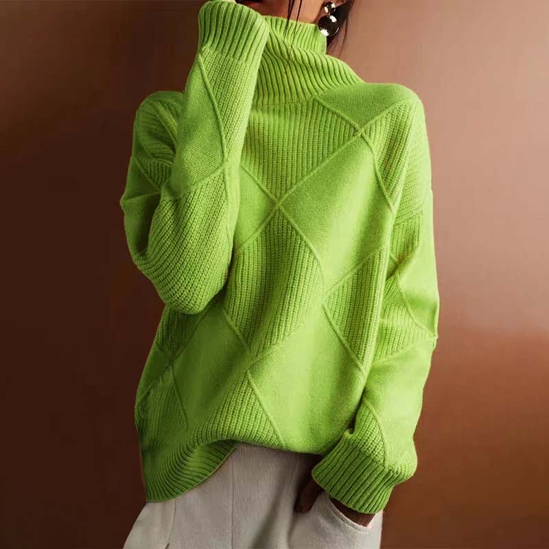 REMMY | Tekstureret Turtleneck Strik Sweater