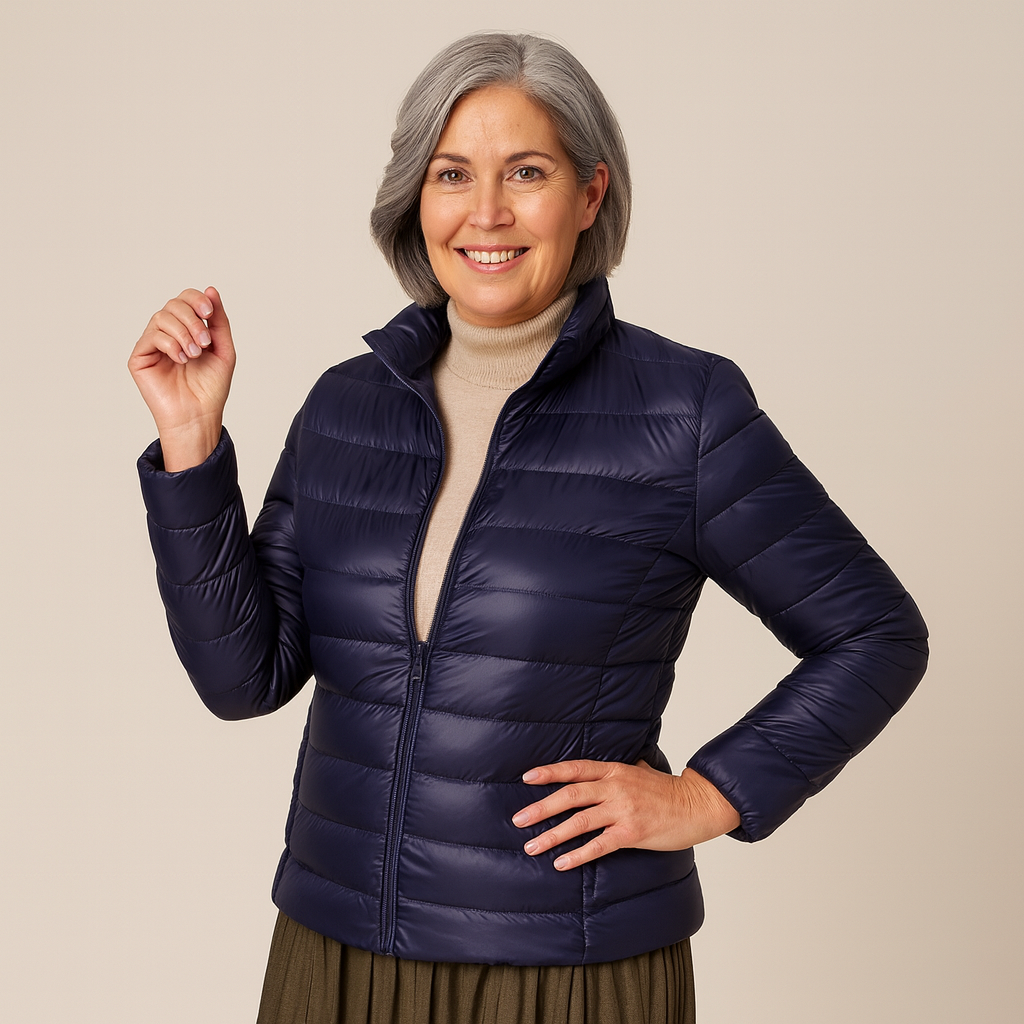 Aurora - Ny Ultralätt Jacka med Vita Ankfjädrar