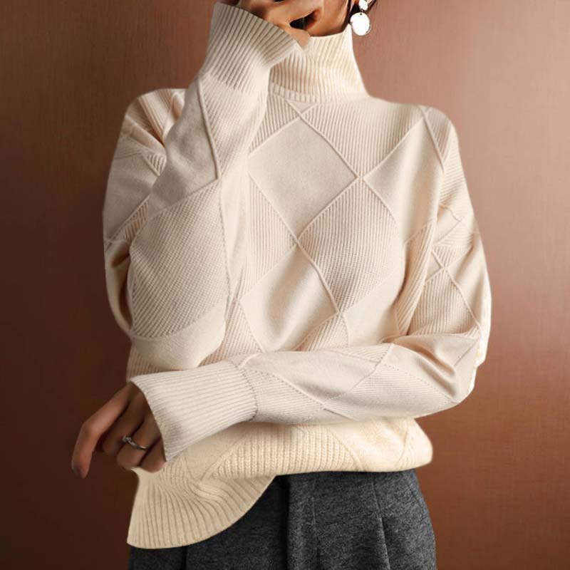 REMMY | Tekstureret Turtleneck Strik Sweater