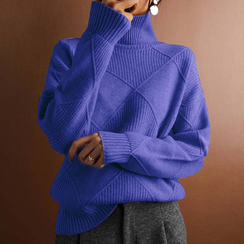 REMMY | Tekstureret Turtleneck Strik Sweater