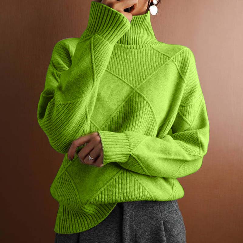REMMY | Tekstureret Turtleneck Strik Sweater