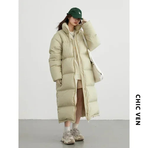 Aurora | Lång Vadderad Dunjacka för Kvinnor