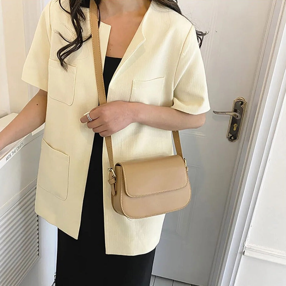 Eldborg | Elegant axelväska i dämpad nude-ton