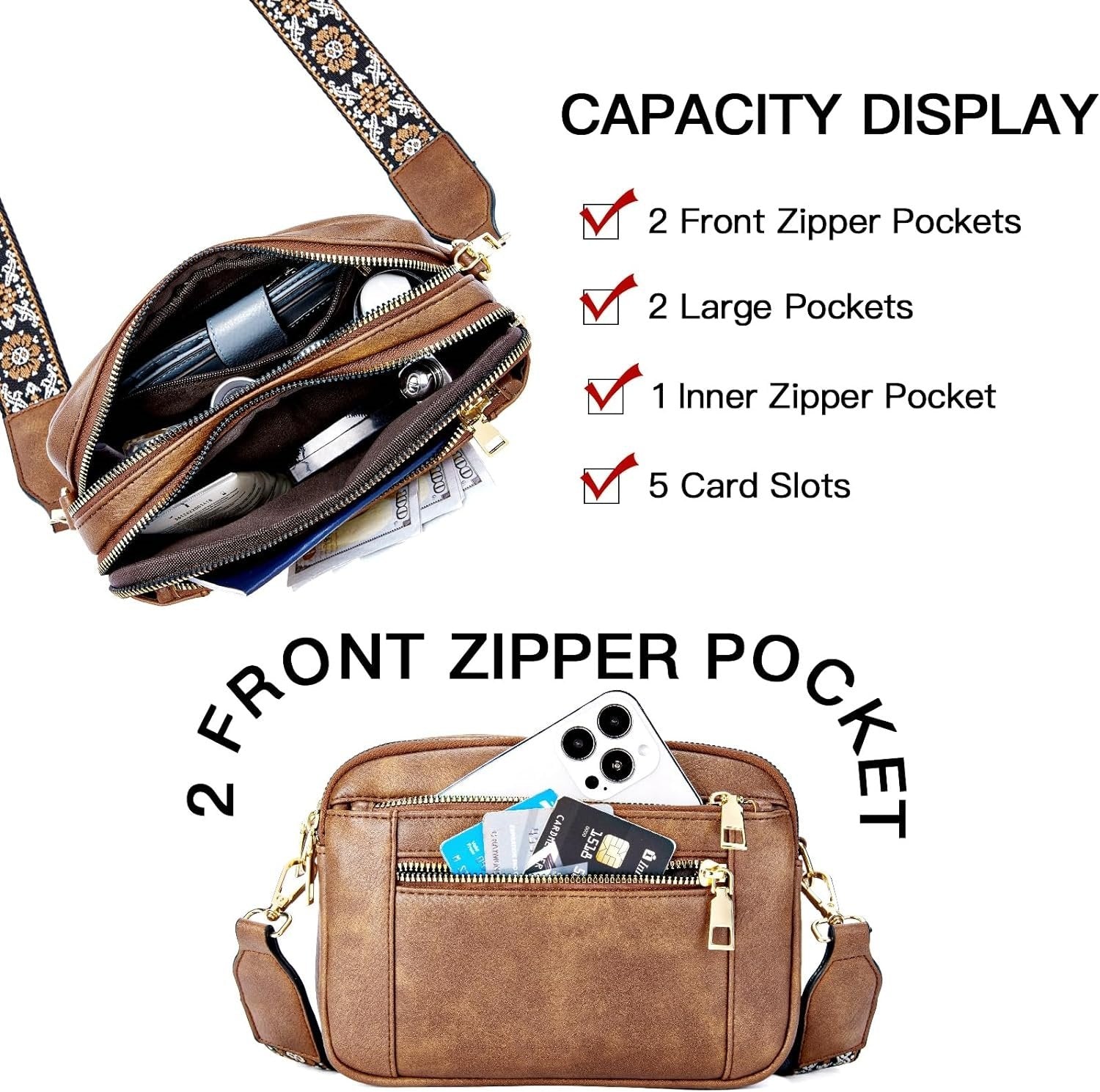 Erikka | Elegant crossbody-väska med mönstrad justerbar rem