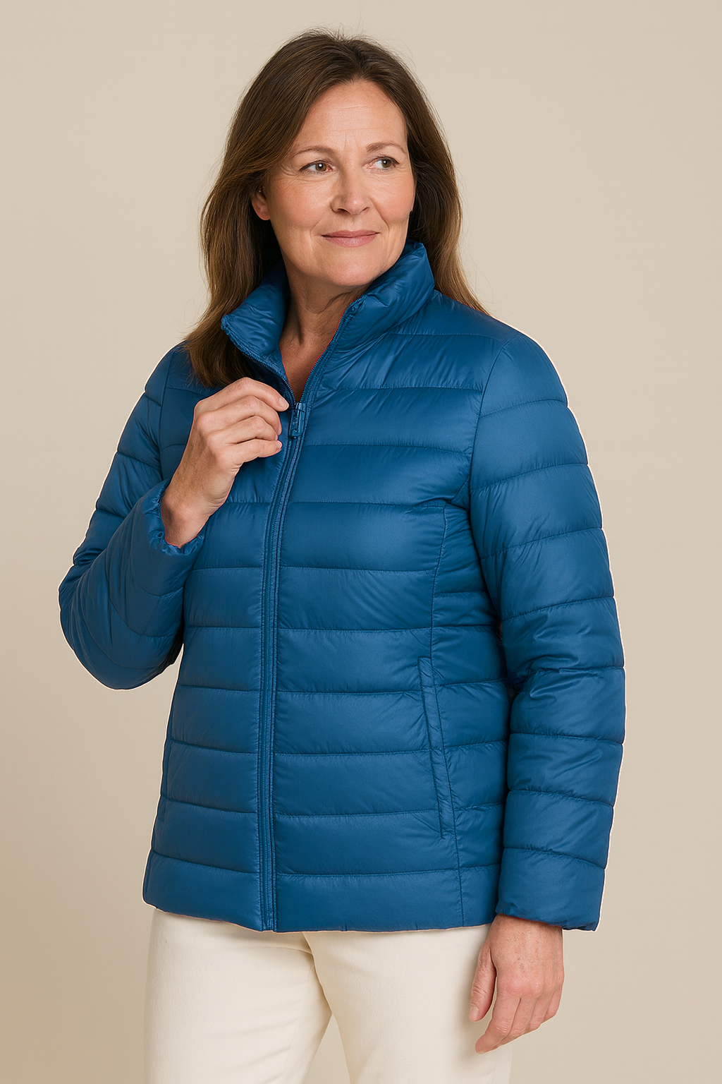 Aurora - Ny Ultralätt Jacka med Vita Ankfjädrar